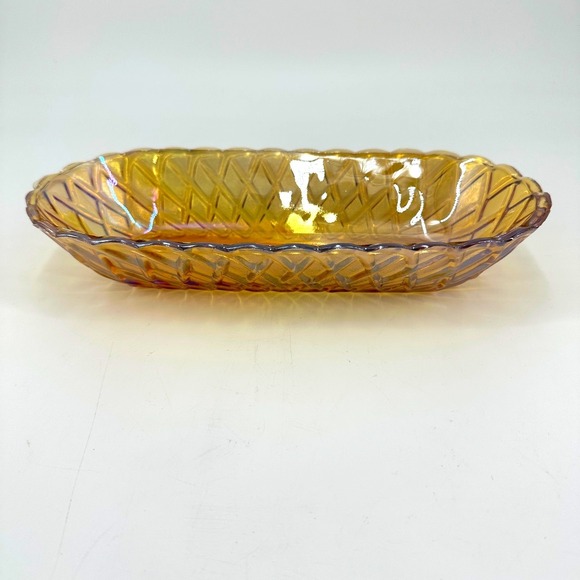 Vintage Indiana Glass Marigold Carnival Glass Iridescent 10" Serving Bowl - Picture 2 of 7